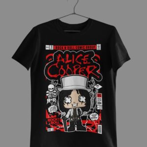 Alice Cooper Cartoon Print Half Sleeve Unisex T-Shirt