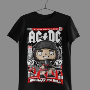 Angus Young Cartoon ACDC Half Sleeve Regular Men's T-Shirt
