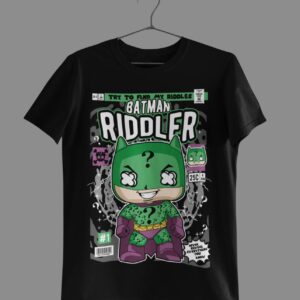 Batman Riddler Cartoon Print Half Sleeve Unisex T-Shirt