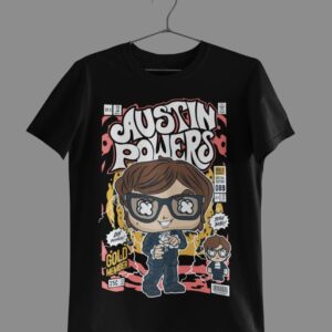 Austin Powers Cartoon Print Half Sleeve Unisex T-Shirt