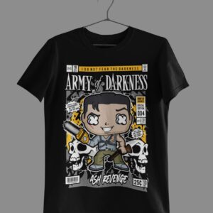 Pop Art Army of Darkness Cartoon Printed T-Shirt Half Sleeve Crew Neck Regular Fit