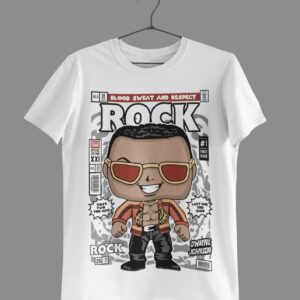 The Rock Cartoon Print Half Sleeve T-Shirt