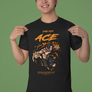 One Piece Fire Darkness Anime Printed T-Shirt Cotton Half Sleeve Crew Neck