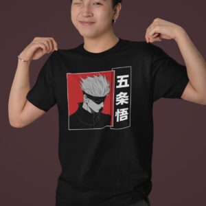 Gojo Saturo Jujutsu Kaisen Anime Printed Half Sleeve Regular Fit T-Shirt
