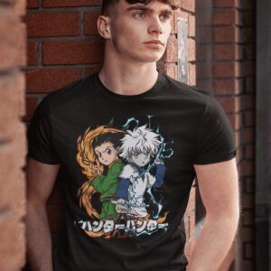 Hunter x Hunter (Gon x Killua) Anime T-Shirt 100% Cotton Regular Fit Black Unisex T-Shirt